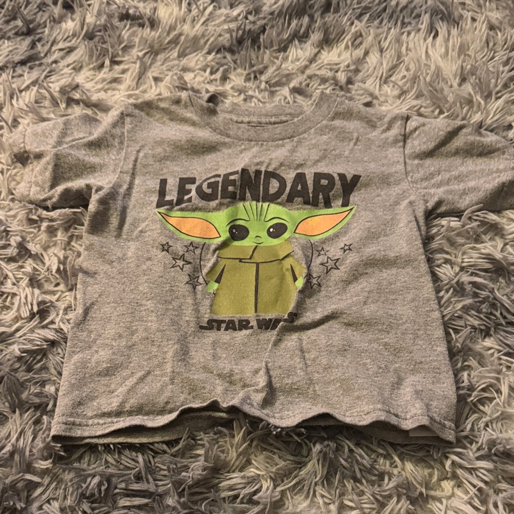 Star Wars Kids Gray Tee with Baby Yoda Graphic